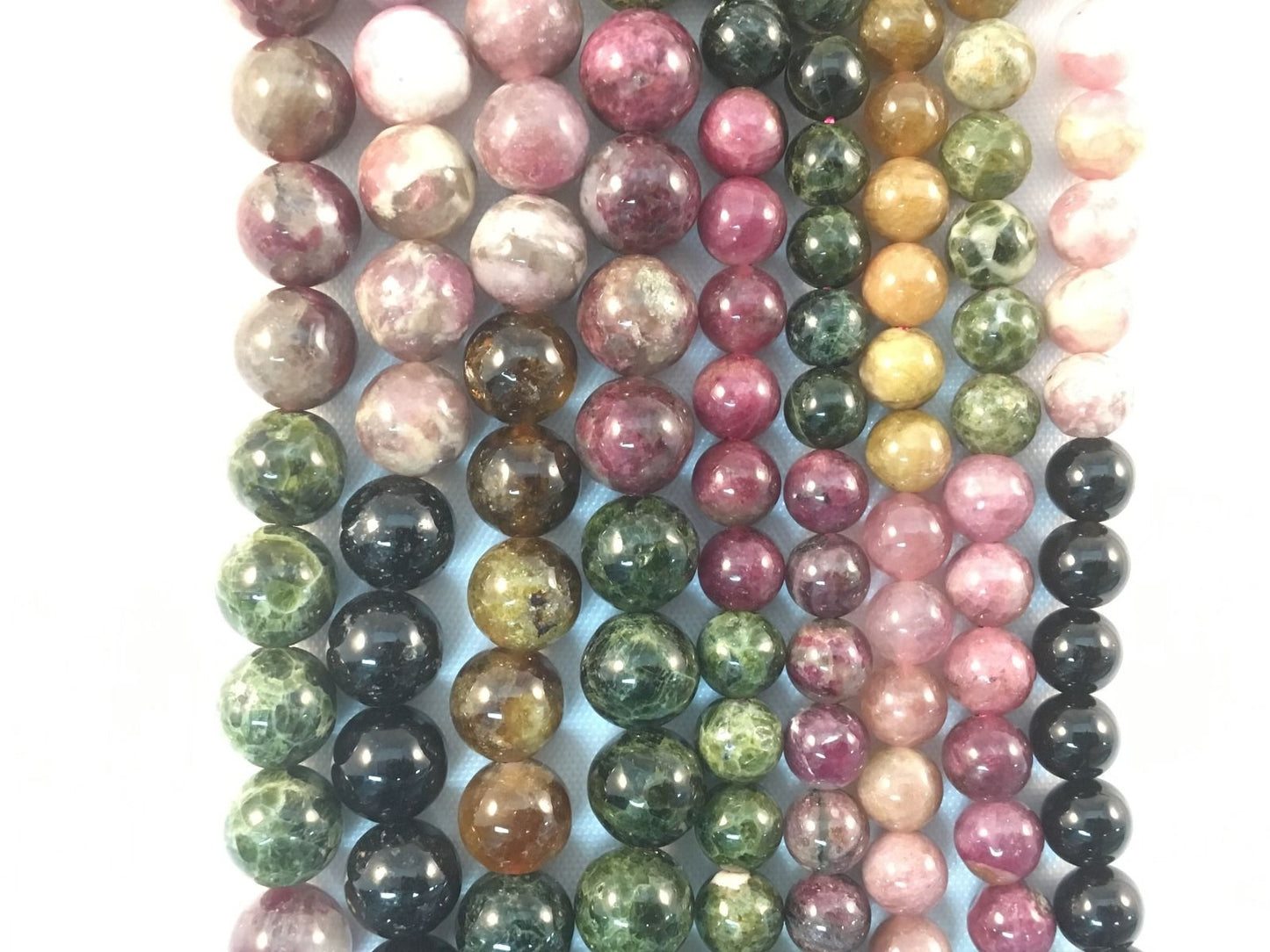 Natural Rainbow Tourmaline Beads 8mm