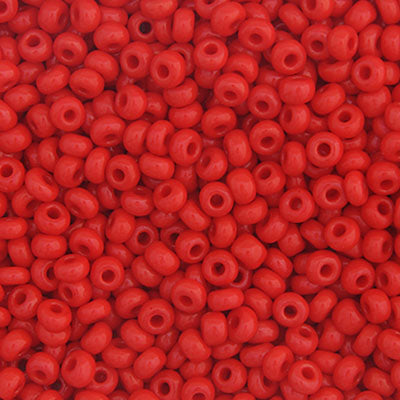 Czech Seed Beads 8-0 OP. LT. RED