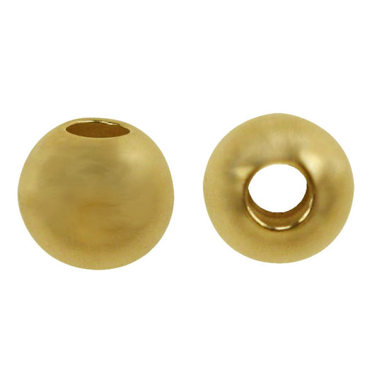 14KGF 4mm Smooth Round Bead With 1mm Hole