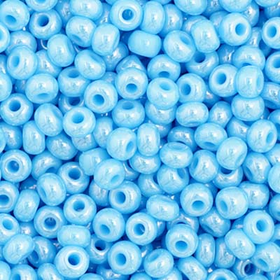 Czech Seed Beads  11-0 LT. Blue Lus OP.