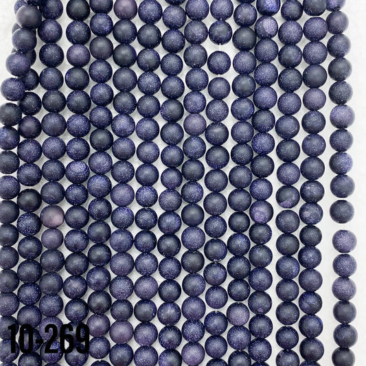 Matte Blue Gold Stone 8mm