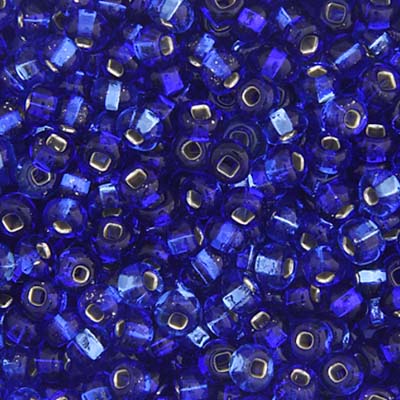 Czech Seed Beads 6-0 SILVERLINE BLUE-SAPPHIRE