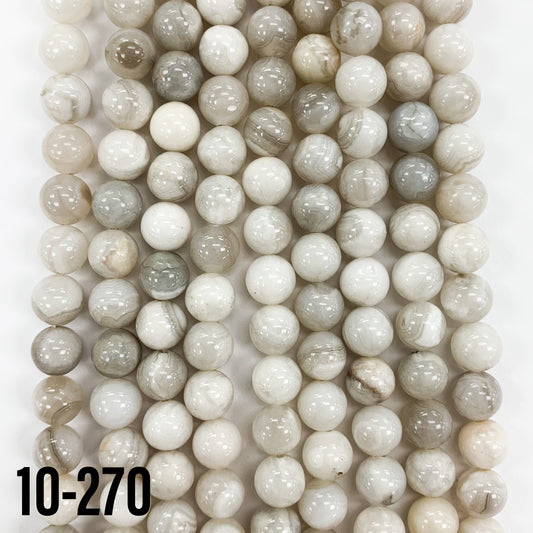 White Banded Agate 8mm