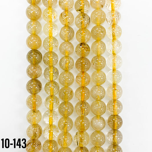 Natural Rutilated Quartz Beads 8mm