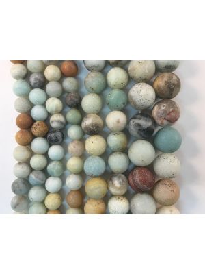 Natural Matte Amazonite Beads 10mm