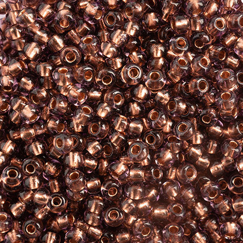 Czech Seed Beads  10-0 AMETHST COPPER LINE