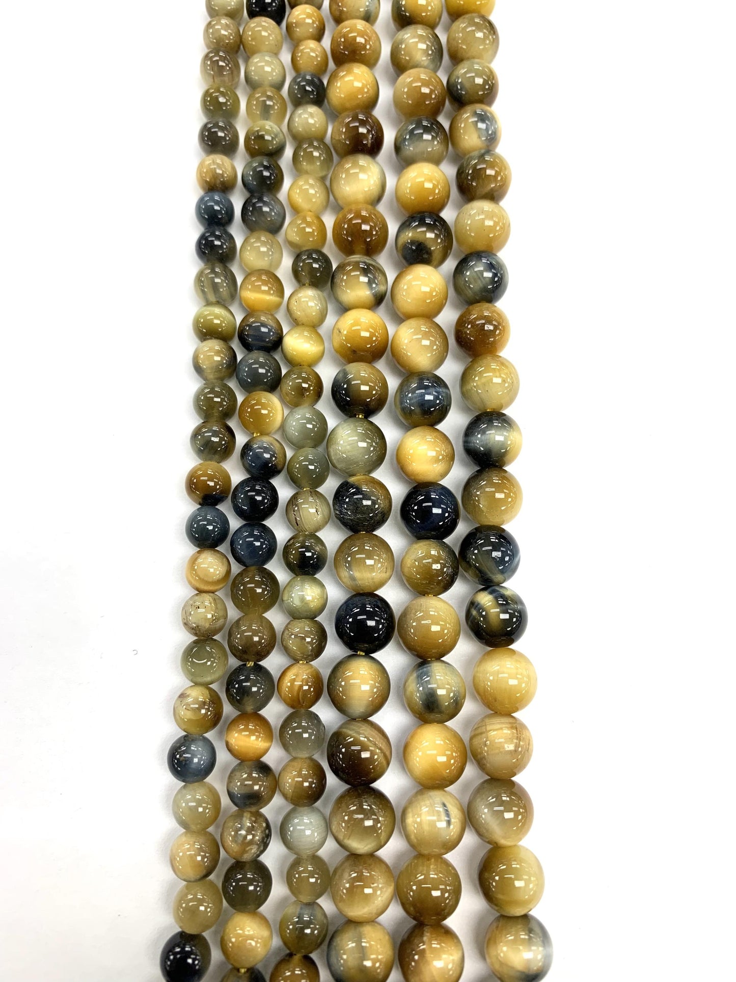 Natural Blue-Gold Tiger Eye Beads 8mm