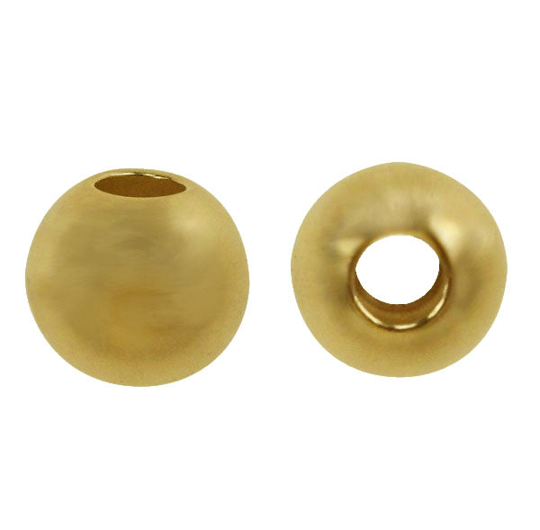 14KGF 6mm Shiny Bead With 1.8mm Hole