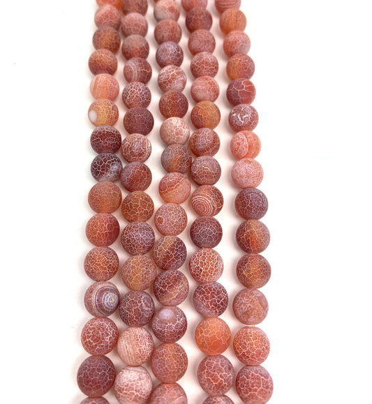 Natural Red Efflorescence Agate 8mm