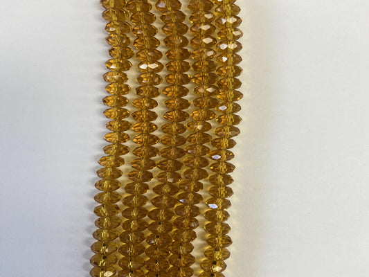 Rondell Glass Beads Citrine 8mm