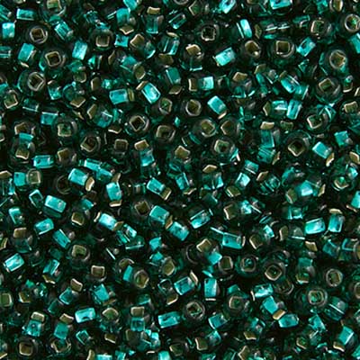 Czech Seed Beads  10-0 S-L TEAL GREEN